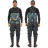 Полукомбинезон забродный NORFIN PILOT CAMO BOOTFOOT р.43-M с сапогами резина 83400-43-M